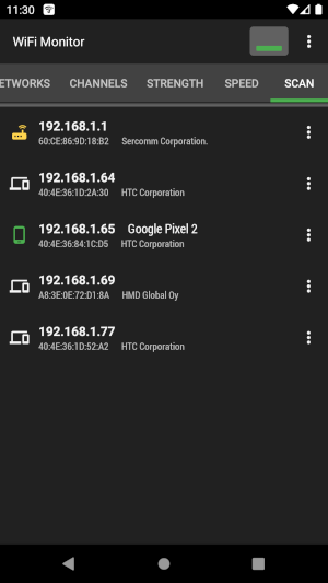 WiFi Monitor. Network scanning.